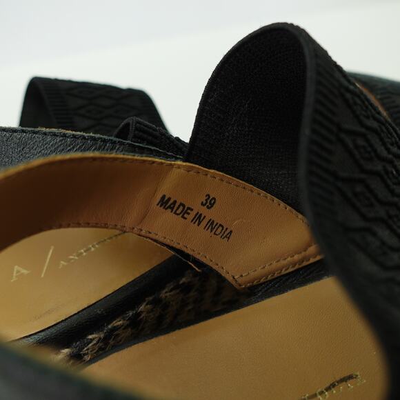 A/Anthropologie Womens Elastic Platform Slingback Sandals Black Multi EU 39 US 8 - Picture 4 of 7